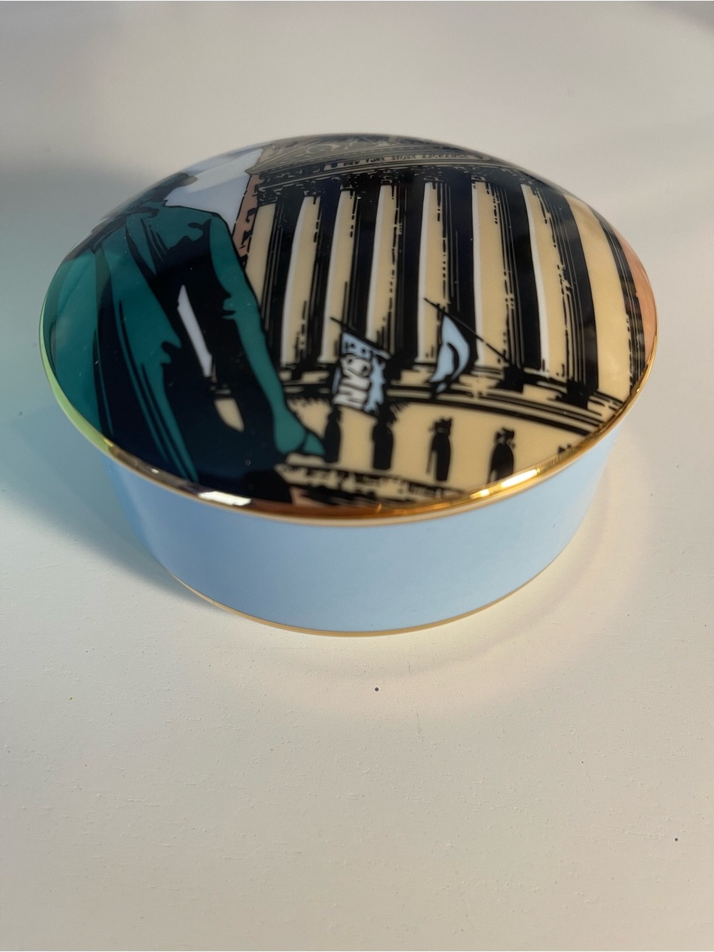 Tiffany & Co. Round porcelain Vintage Trinket Box; 25 yrs new with original box.